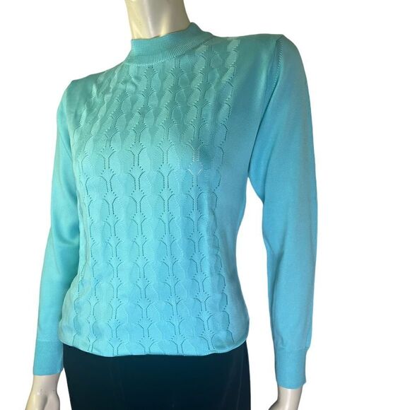 Original Beston Euatoriana Turquoise Leightweight Vintage Mock Neck Size S/M - Picture 7 of 11